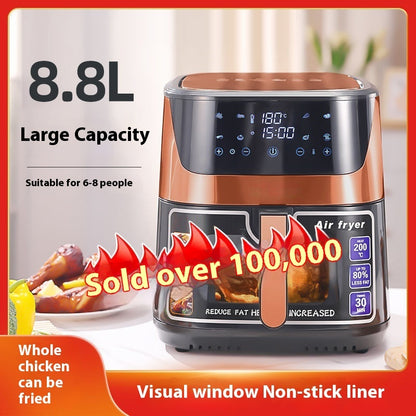 Household Air Fryer Large Capacity Visual Stainless Steel Automatic Multi-function